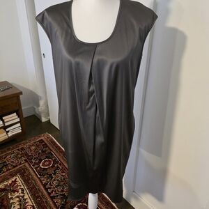 Ann Taylor Silk Charcoal Sleeveless Dress